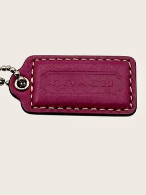 Authentic Coach Fushia Hangtag with Silver Chain
